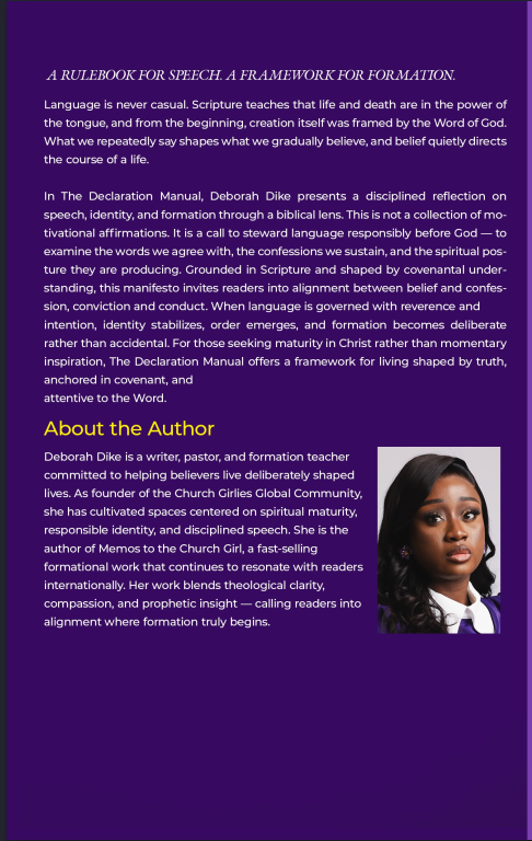 The Declaration Manual - Back Cover