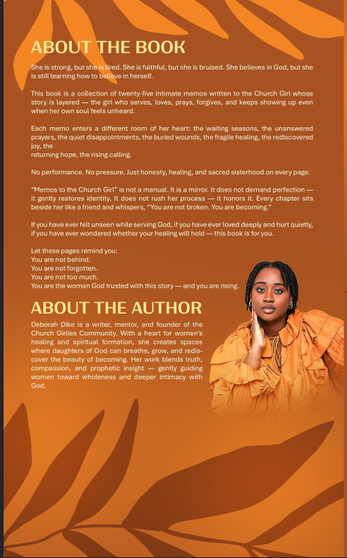 Memo to the Church Girl - Back Cover